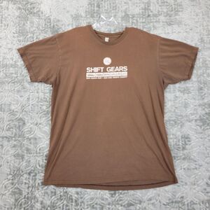 Shift Gears Shirt Men's XL Brown Bike Month Distressed Short Sleeve Outdoor